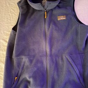 L.L. Bean mens blue Fleece vest